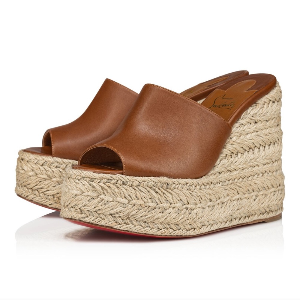 Christian Louboutin Ariella Zeppa 130 mm Espadrilles Calf leather Cuoio